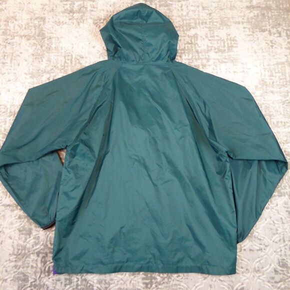Helly Hansen Jacket Mens Large Green Rip Stop Hooded Rain Jacket Long Sleeve Zip - Picture 10 of 11